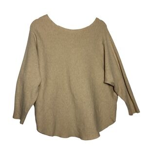 Vila Milano Beige Textured Button Back Dolman Sleeve Sweater XL